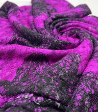 Purple Mix Floral Lace Fabric Stretch - T9 Fabrics