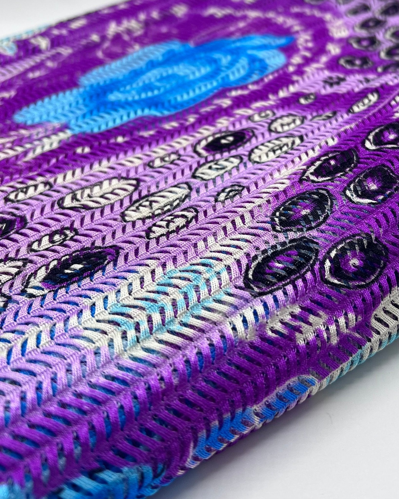 Purple Mix Knitted Slash Textured 4 Way Stretch Fabric - T9 Fabrics