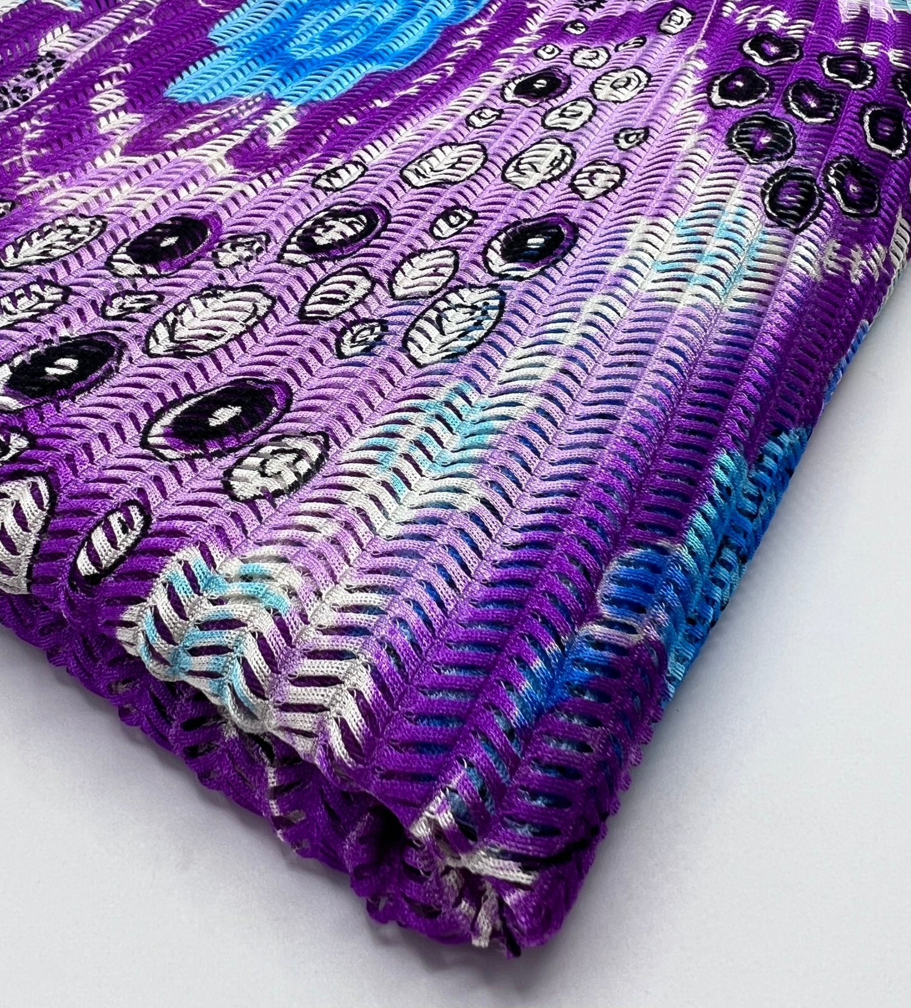 Purple Mix Knitted Slash Textured 4 Way Stretch Fabric - T9 Fabrics