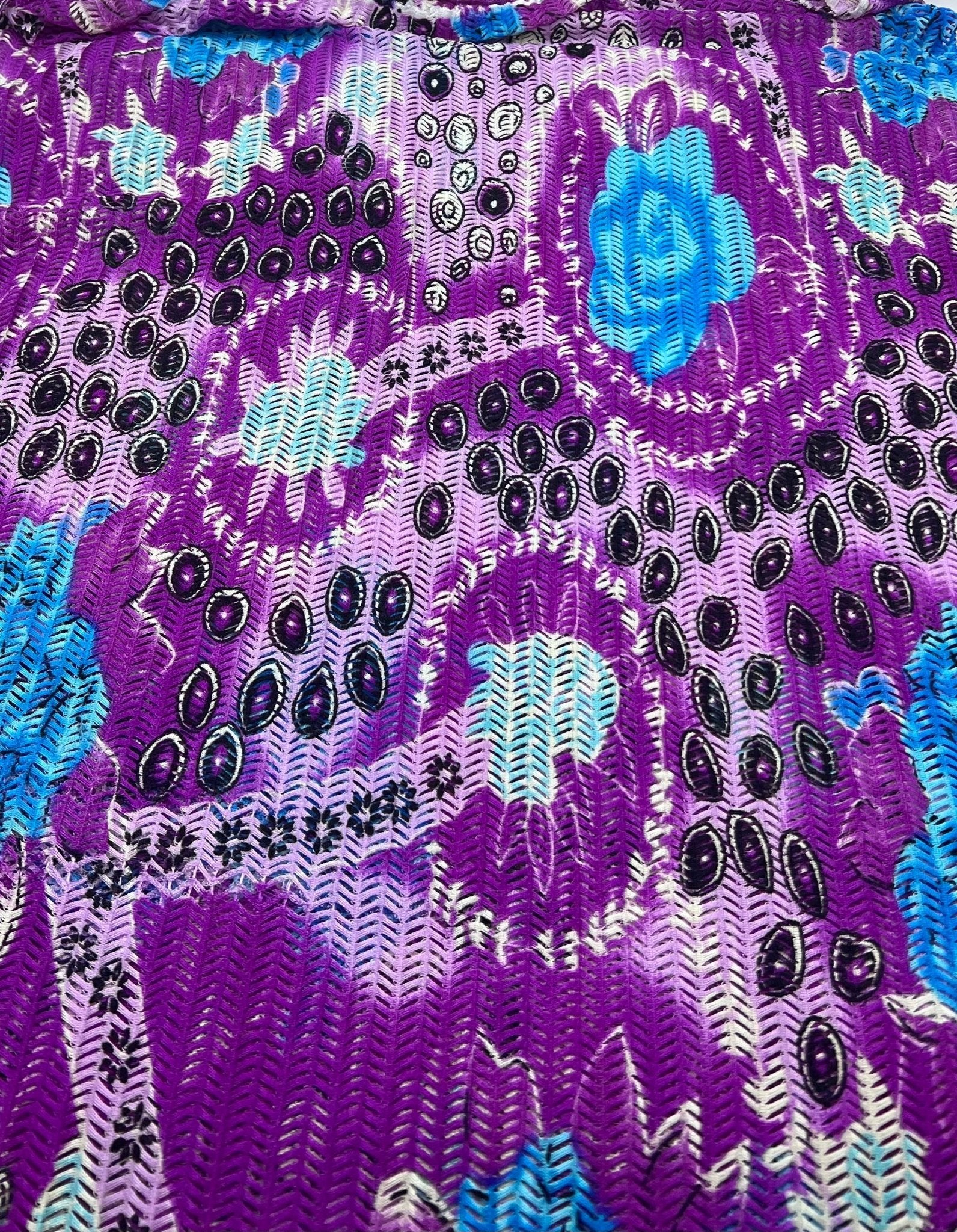 Purple Mix Knitted Slash Textured 4 Way Stretch Fabric - T9 Fabrics