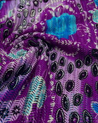 Purple Mix Knitted Slash Textured 4 Way Stretch Fabric - T9 Fabrics