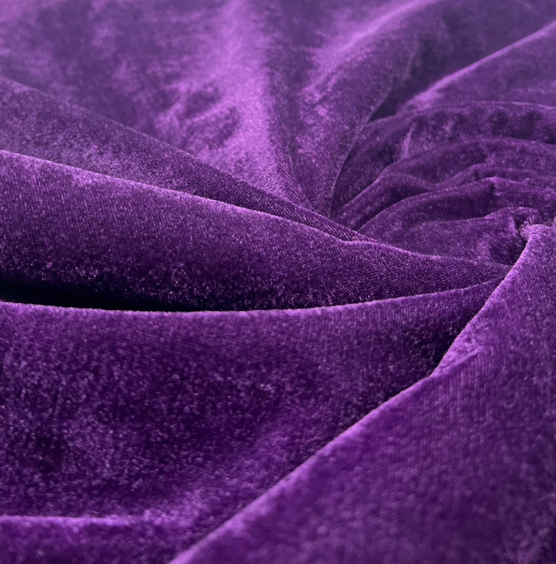 Purple Plain Velour Spandex Stretch Fabric - T9 Fabrics