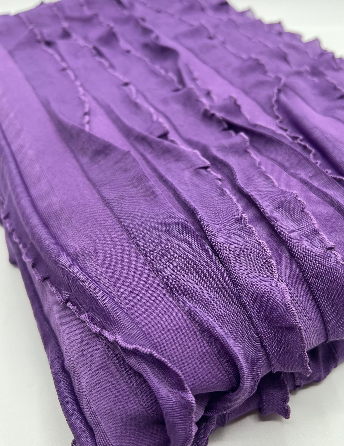Purple Ruffle Textured 4 Way Stretch Fabric - T9 Fabrics