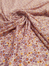 Purple Small Circles Print Lightweight Jersey Crepe Fabric 4 Way Stretch - T9 Fabrics