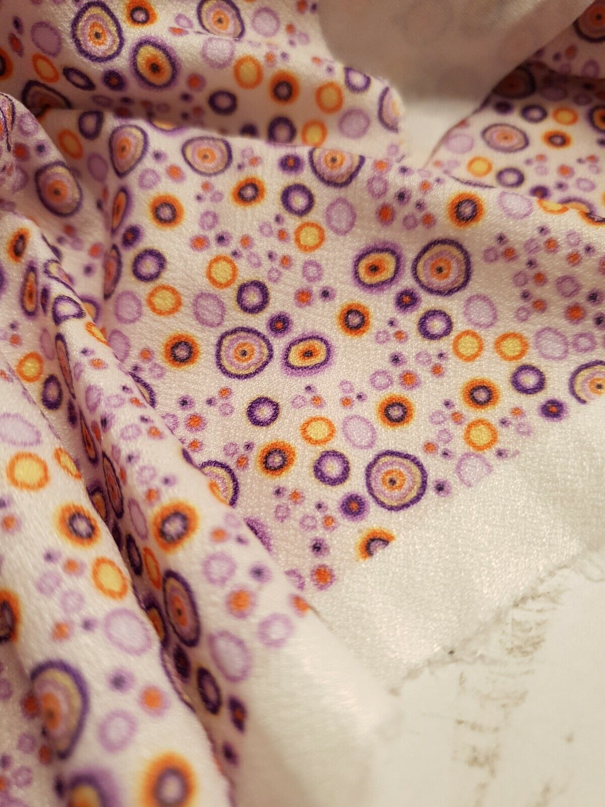 Purple Small Circles Print Lightweight Jersey Crepe Fabric 4 Way Stretch - T9 Fabrics