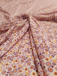 Purple Small Circles Print Lightweight Jersey Crepe Fabric 4 Way Stretch - T9 Fabrics