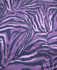 Purple Zebra Spun Poly Stretch Fabric - T9 Fabrics