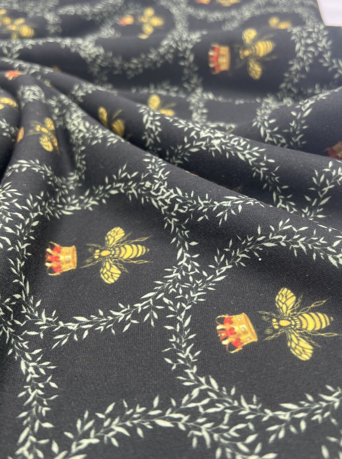 Queen Bee Print French Terry Loopback Fabric - T9 Fabrics