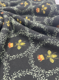 Queen Bee Print French Terry Loopback Fabric - T9 Fabrics