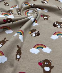 Rainbow Animals Cotton Stretch Jersey 200 GSM 95/5 Lycra 4 Way Stretch - T9 Fabrics