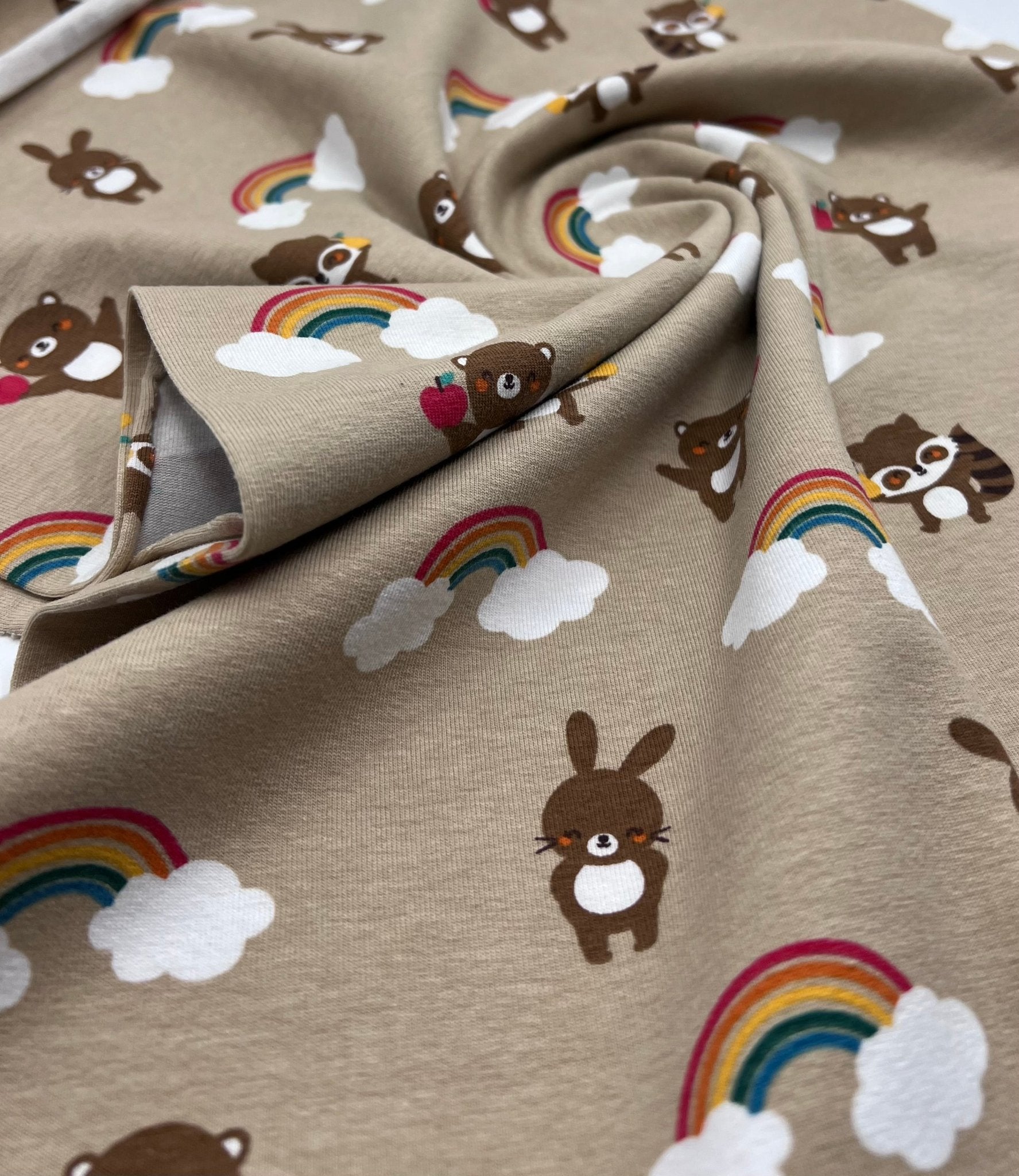 Rainbow Animals Cotton Stretch Jersey 200 GSM 95/5 Lycra 4 Way Stretch - T9 Fabrics