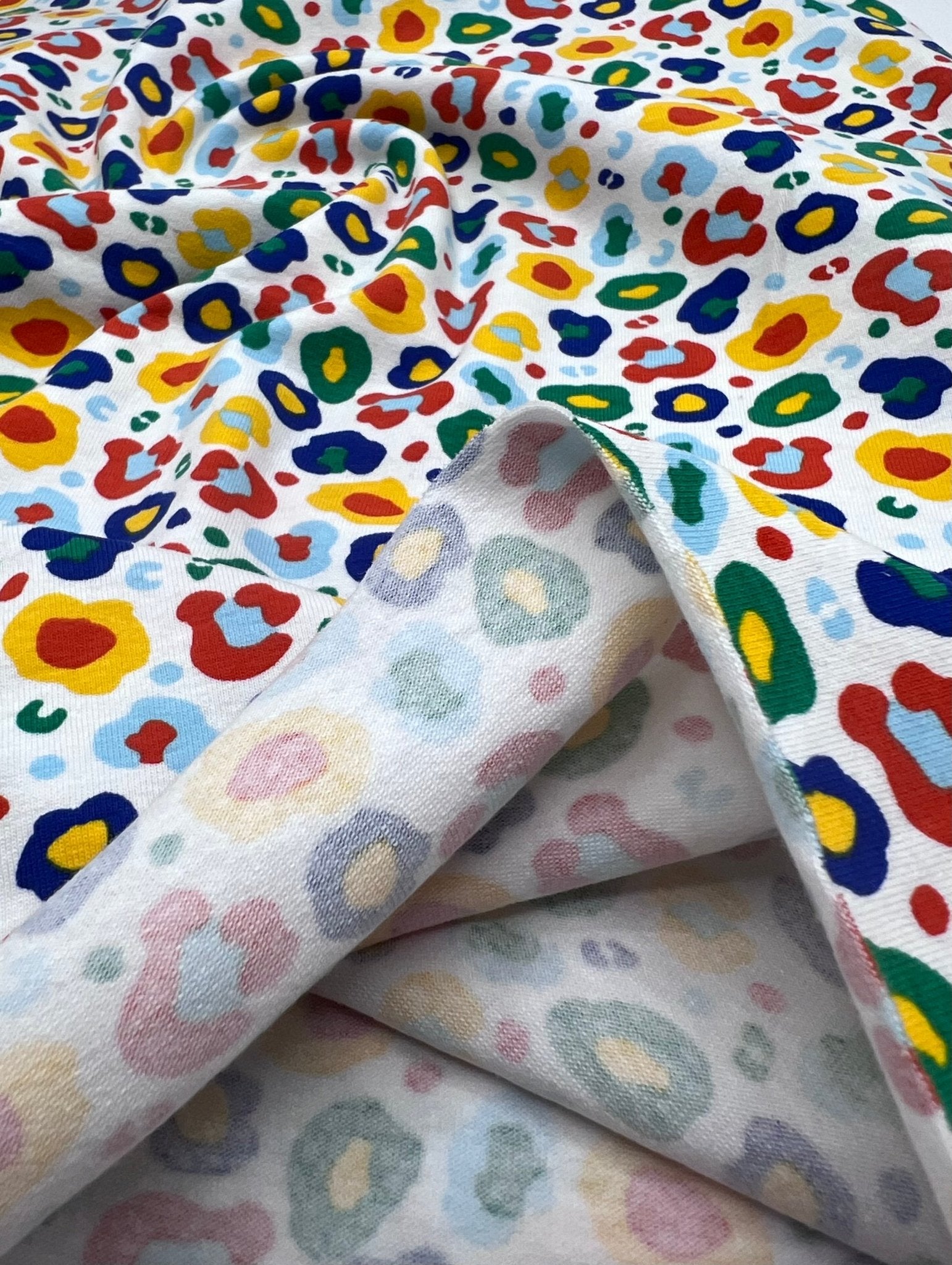 Rainbow Leopard Cotton Stretch Jersey 200 GSM 95/5 Lycra 4 Way Stretch - T9 Fabrics