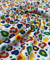 Rainbow Leopard Cotton Stretch Jersey 200 GSM 95/5 Lycra 4 Way Stretch - T9 Fabrics