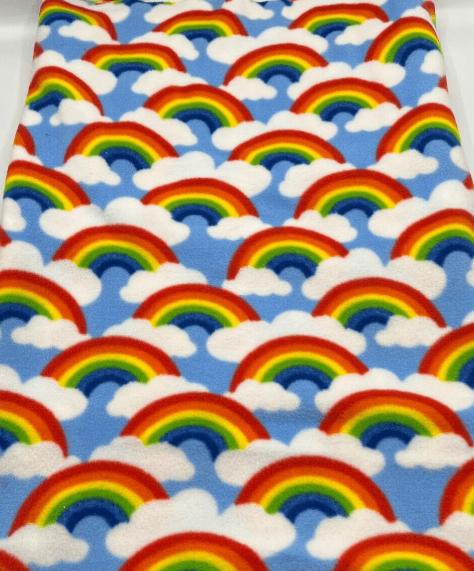 Rainbow Printed Anti - Pil Polar Fleece Fabric Blanket Loungewear - T9 Fabrics