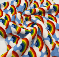 Rainbow Printed Anti - Pil Polar Fleece Fabric Blanket Loungewear - T9 Fabrics