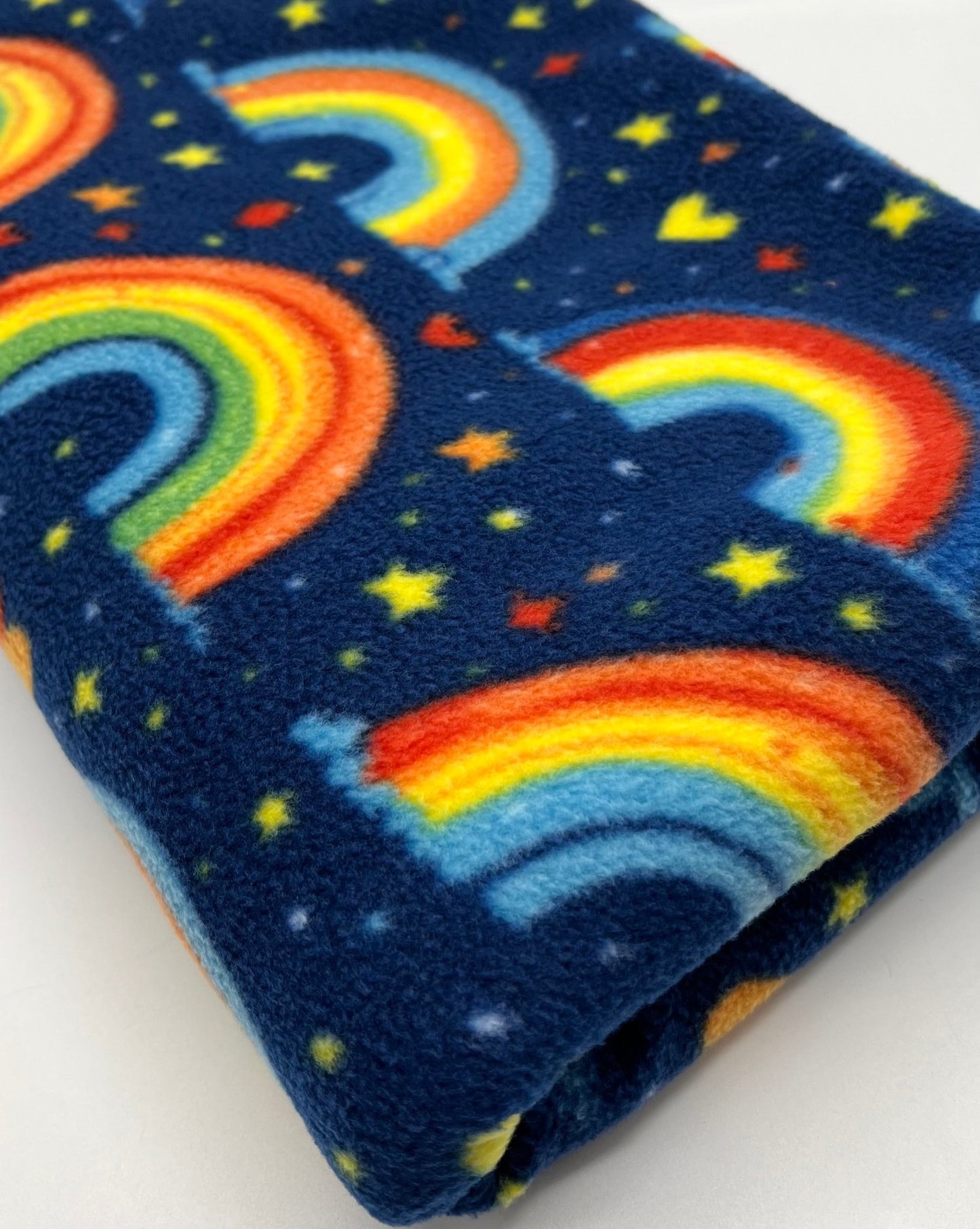 Rainbows Printed Anti - Pil Polar Fleece Fabric Blanket Loungewear - T9 Fabrics