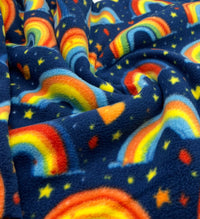 Rainbows Printed Anti - Pil Polar Fleece Fabric Blanket Loungewear - T9 Fabrics
