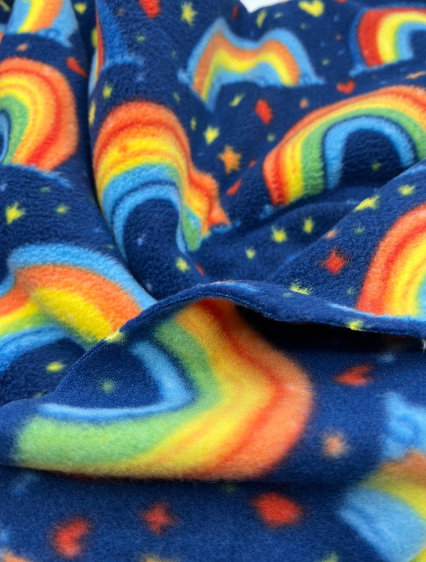 Rainbows Printed Anti - Pil Polar Fleece Fabric Blanket Loungewear - T9 Fabrics