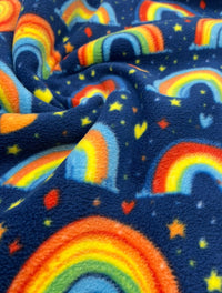 Rainbows Printed Anti - Pil Polar Fleece Fabric Blanket Loungewear - T9 Fabrics