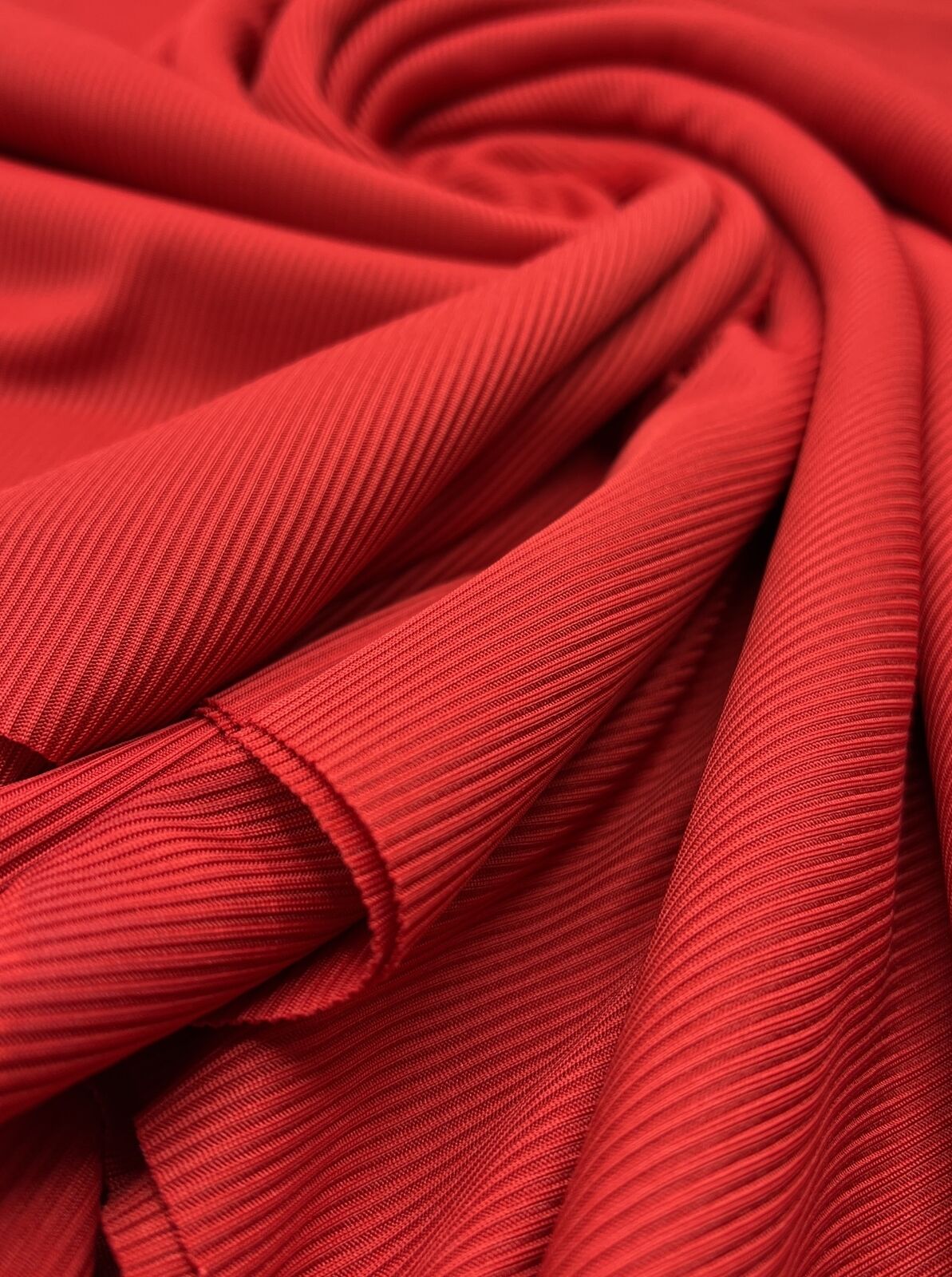 Red 2X1 Fine Rib Stretch Fabric - T9 Fabrics