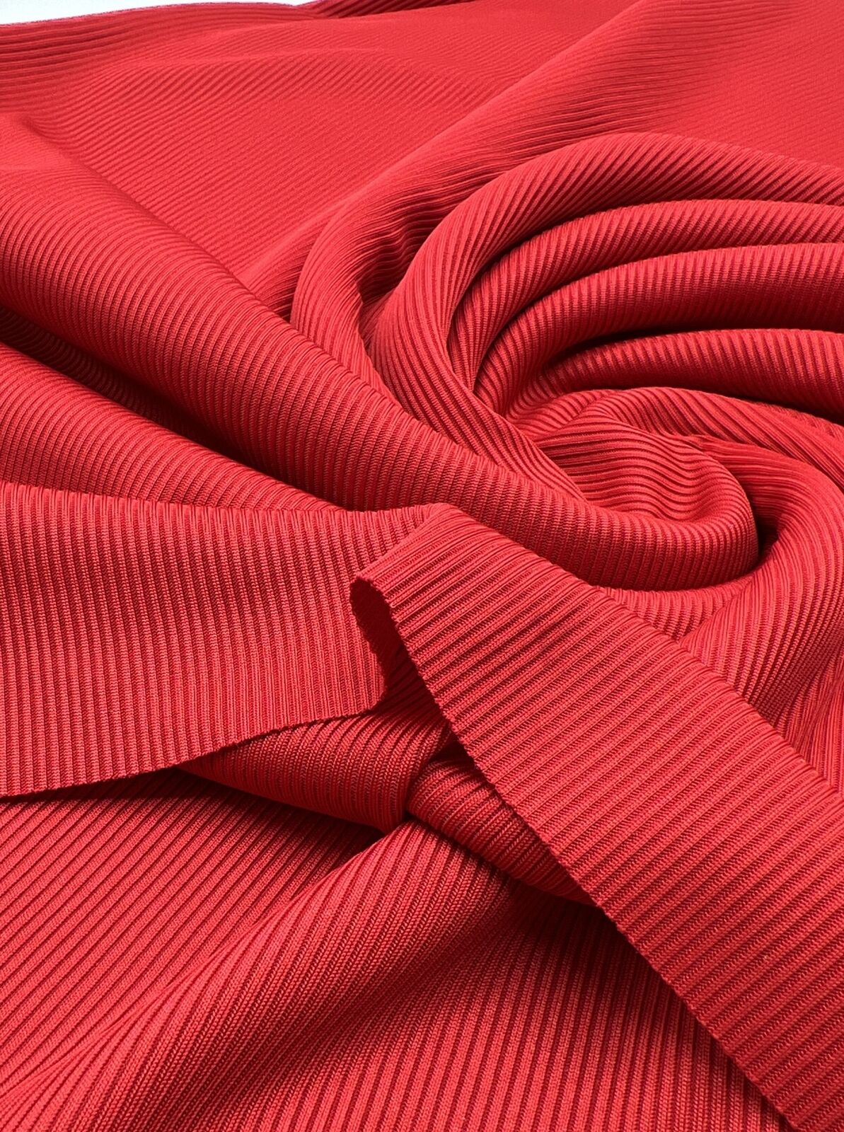 Red 2X1 Fine Rib Stretch Fabric - T9 Fabrics