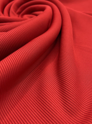 Red 2X1 Fine Rib Stretch Fabric - T9 Fabrics