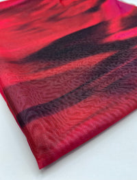 Red Black Mix Mesh Fabric Stretch - T9 Fabrics