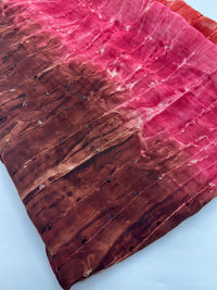 Red Brown Sequin Lightweight Non Stretch Woven Fabric - T9 Fabrics