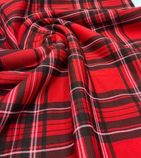 Red Check Ponte Fabric - T9 Fabrics