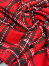 Red Check Ponte Fabric - T9 Fabrics