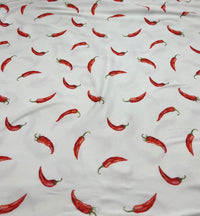 Red Chili Super Soft Print Spun Poly Stretch Fabric - T9 Fabrics