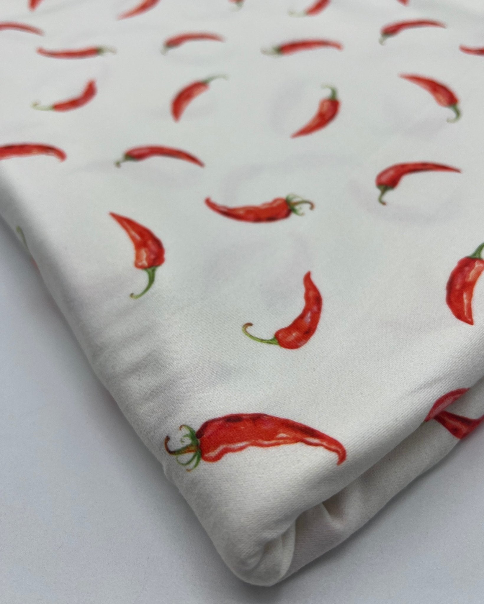 Red Chili Super Soft Print Spun Poly Stretch Fabric - T9 Fabrics
