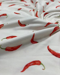 Red Chili Super Soft Print Spun Poly Stretch Fabric - T9 Fabrics