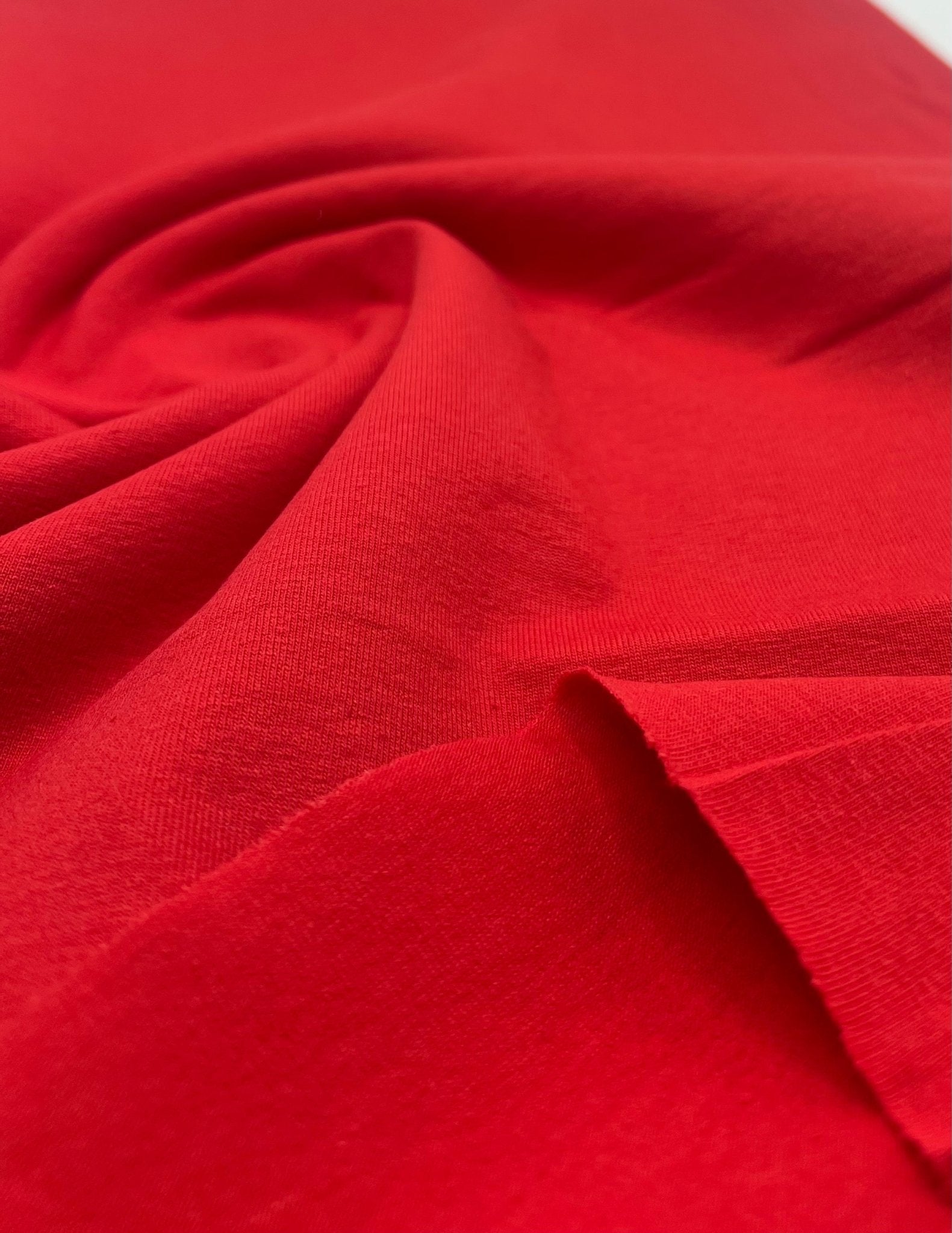 Red Cotton Stretch Jersey 200 GSM 95/5 Lycra 4 Way Stretch - T9 Fabrics