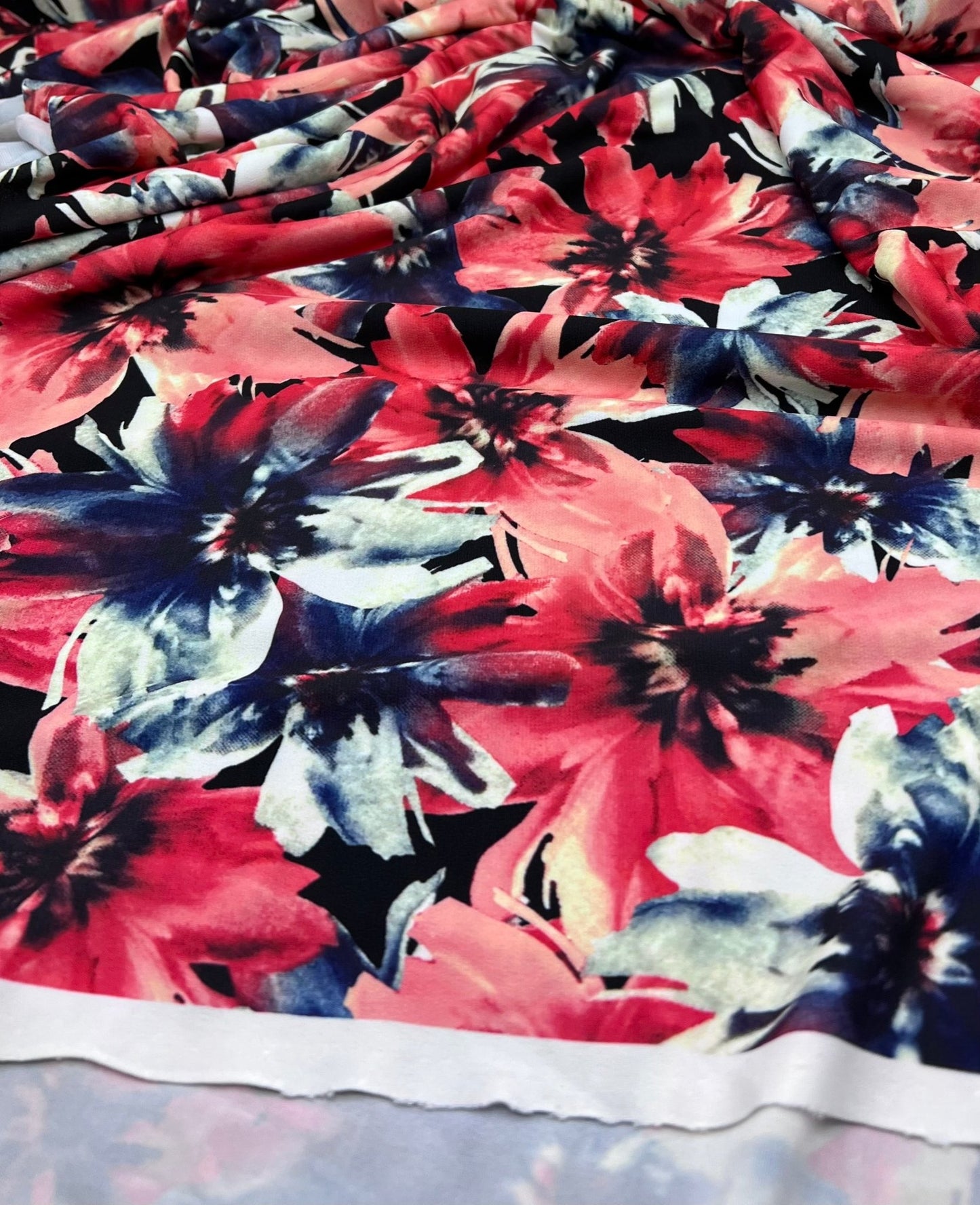 Red Floral ITY Fabric - T9 Fabrics