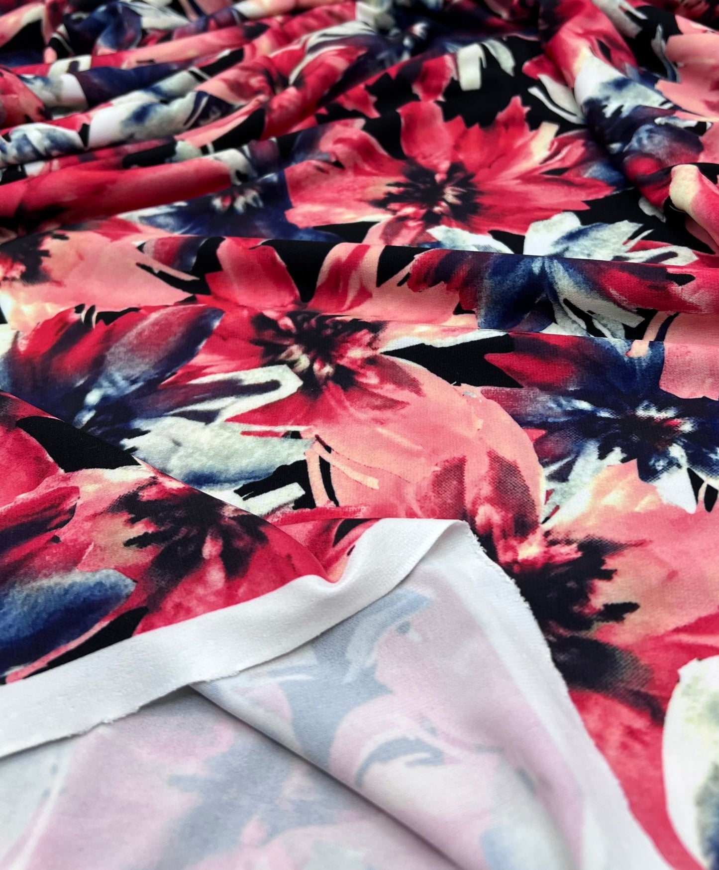 Red Floral ITY Fabric - T9 Fabrics