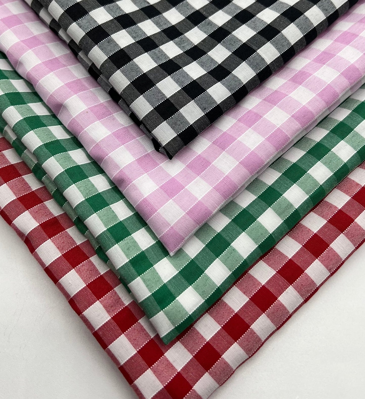 Red Gingham Printed Poly Cotton 90 GSM 80/20 44 Inch Non Stretch - T9 Fabrics