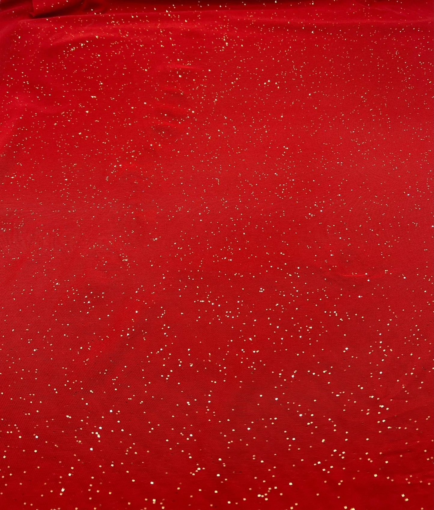Red Gold Glitter Sparkle Mesh Fabric Stretch - T9 Fabrics