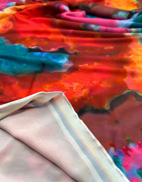 Red Green Orange Mix Print ITY Fabric 4 Way Stretch - T9 Fabrics