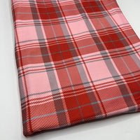 Red Pink Check Super Soft Spun Poly Stretch Fabric - T9 Fabrics