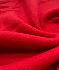 Red Plain Anti - Pil Polar Fleece Fabric Blanket Loungewear - T9 Fabrics