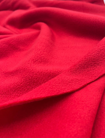 Red Plain Anti - Pil Polar Fleece Fabric Blanket Loungewear - T9 Fabrics