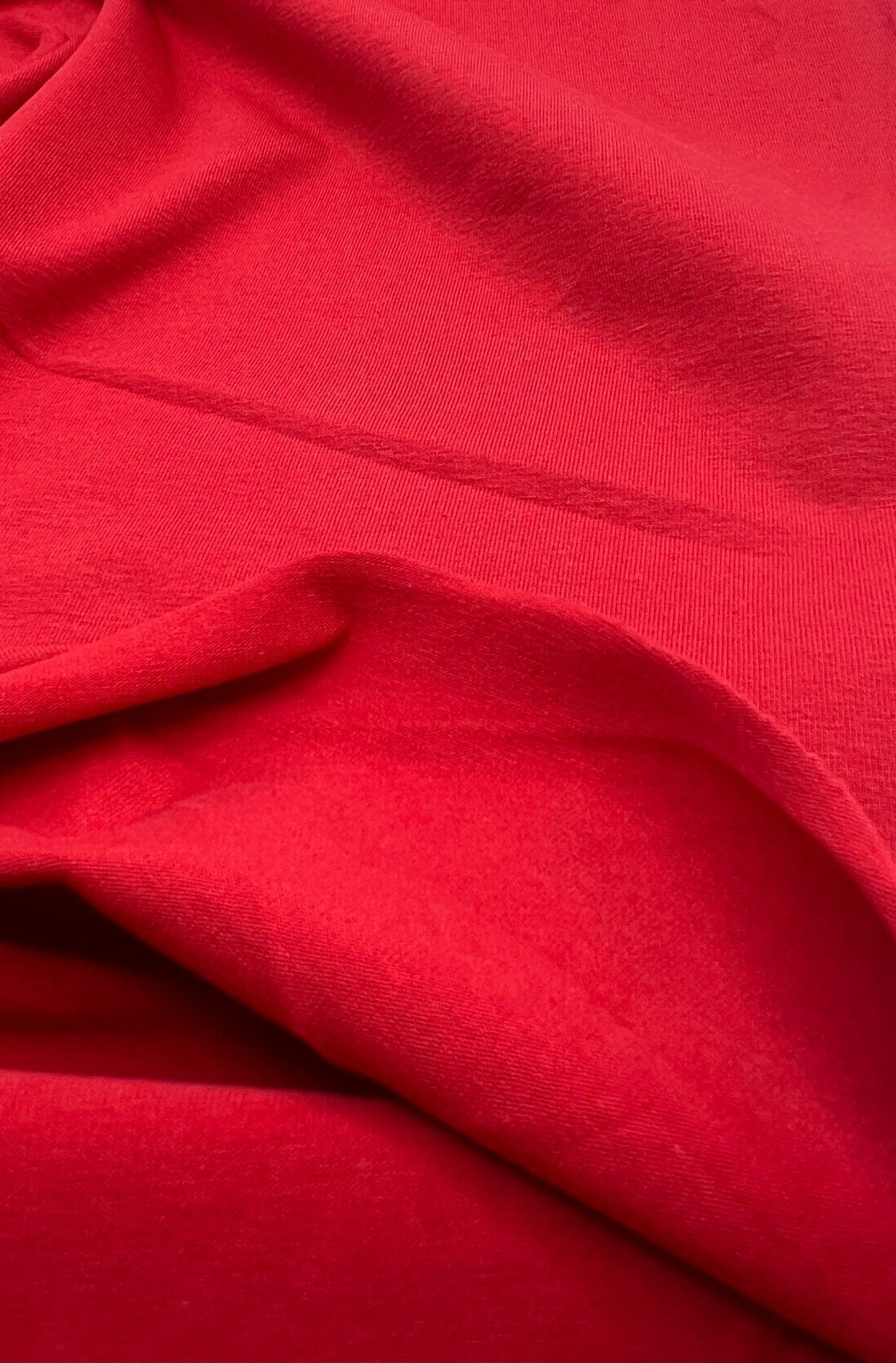 Red Plain Cotton Stretch Jersey 240 GSM 92/8 Lycra Jersey, 4 Way Stretch, Sold By Metre - T9 Fabrics