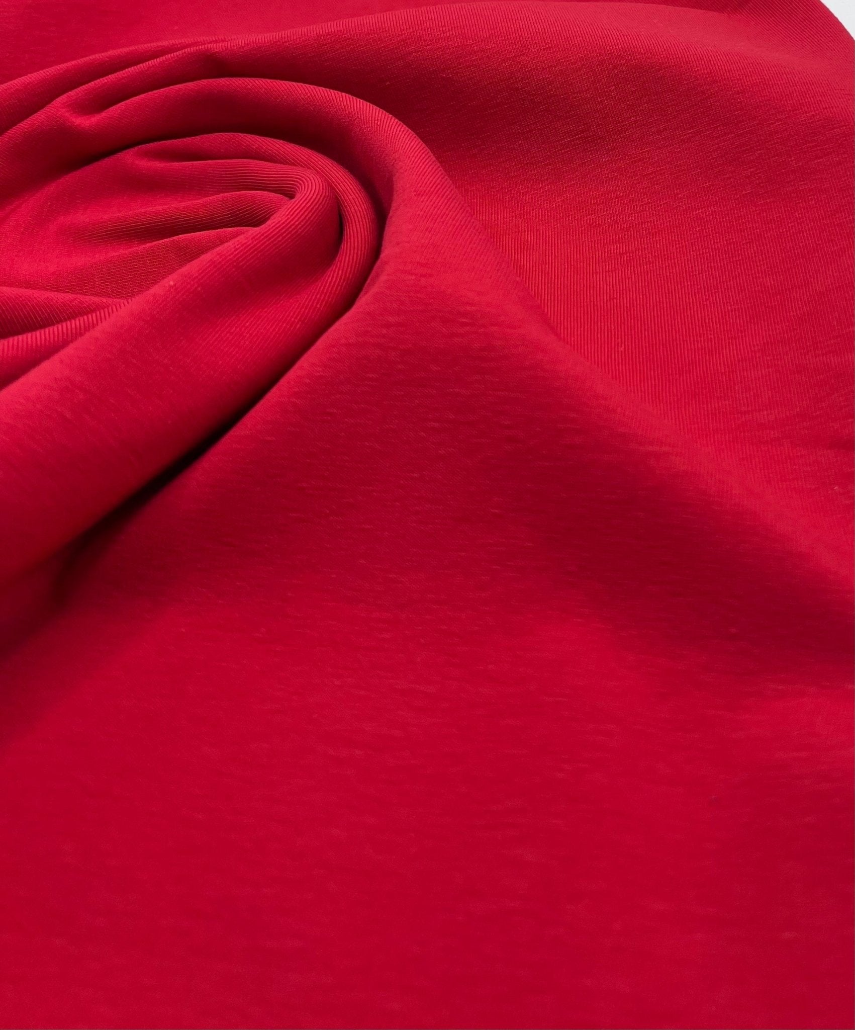 Red Plain Cotton Stretch Jersey 240 GSM 92/8 Lycra Jersey, 4 Way Stretch, Sold By Metre - T9 Fabrics