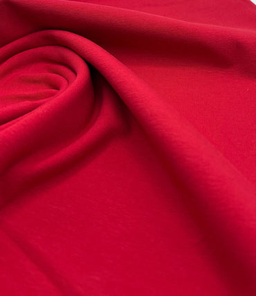 Red Plain Cotton Stretch Jersey 240 GSM 92/8 Lycra Jersey, 4 Way Stretch, Sold By Metre - T9 Fabrics