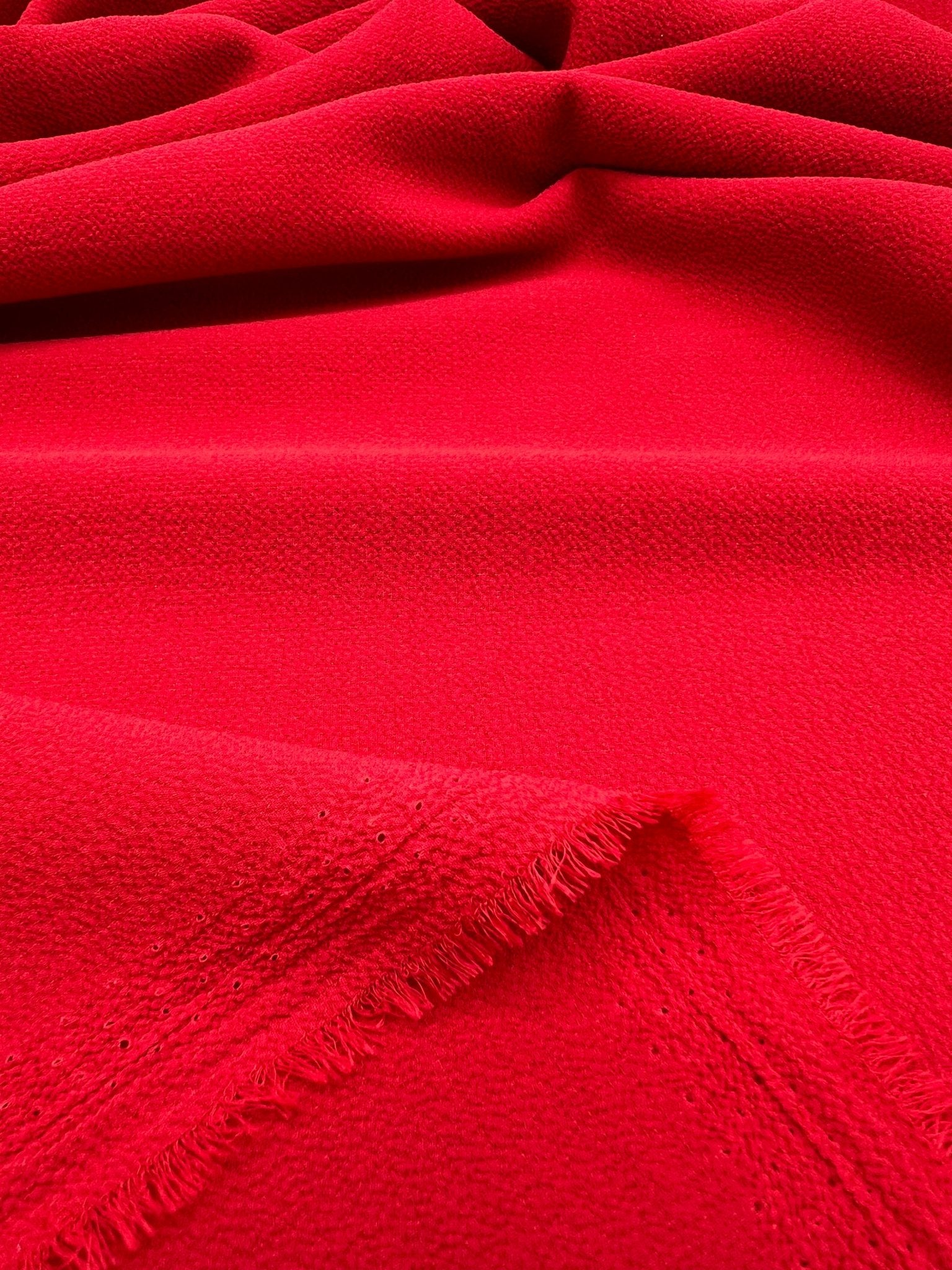 Red Plain Lightweight Bubble Crepe Fabric - T9 Fabrics