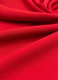 Red Plain Lightweight Bubble Crepe Fabric - T9 Fabrics