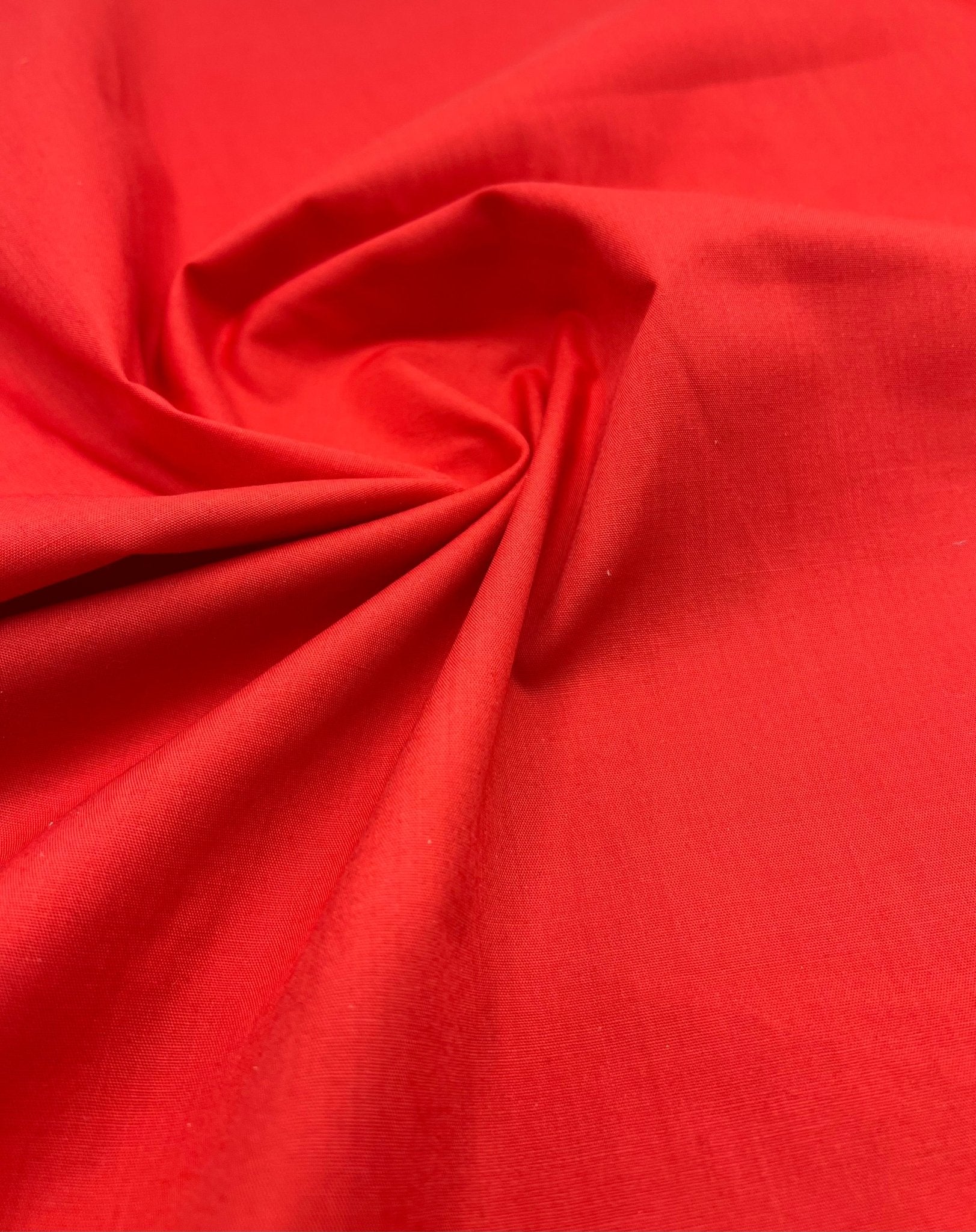 Red Plain Poly Cotton 105 GSM 80/20 44 Inch Non Stretch - T9 Fabrics