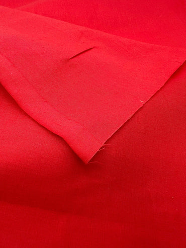 Red Plain Poly Cotton 105 GSM 80/20 44 Inch Non Stretch - T9 Fabrics