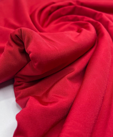 Red Plain Soft Touch Stretch Fabric - T9 Fabrics